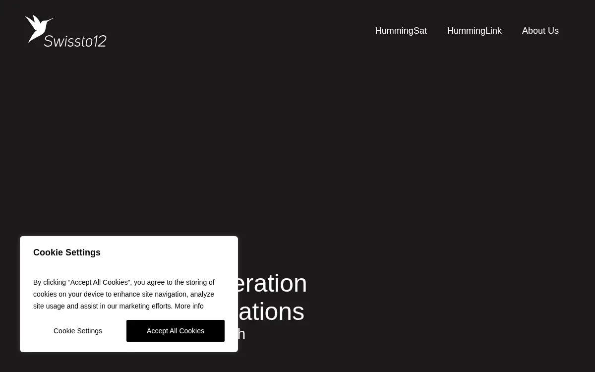 Homepage of Swissto12, INC.