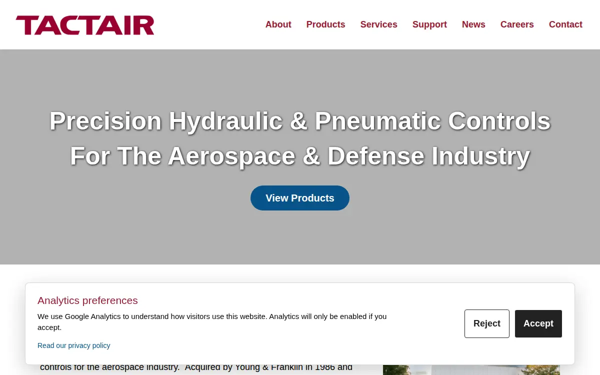 Homepage of Tactair Fluid Controls INC