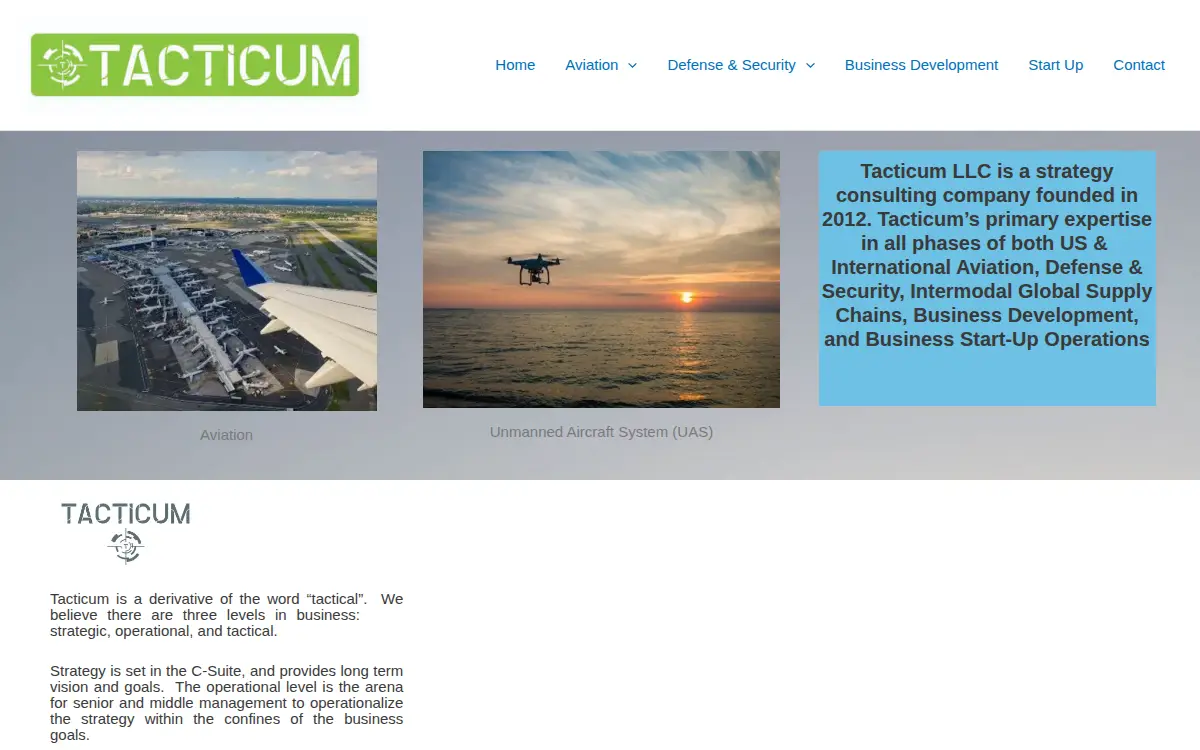 Homepage of Tacticum LLC