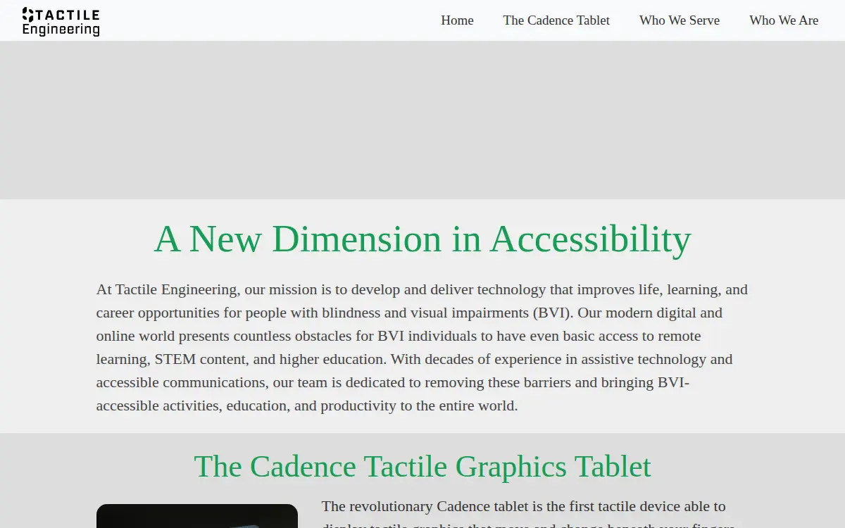 Homepage of Tactile Engineering, INC.