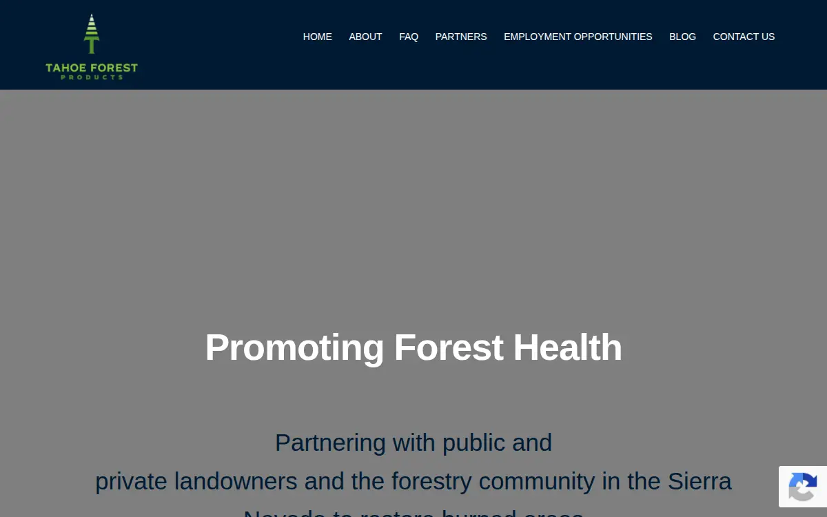 Homepage of Tahoe Forest Products LLC