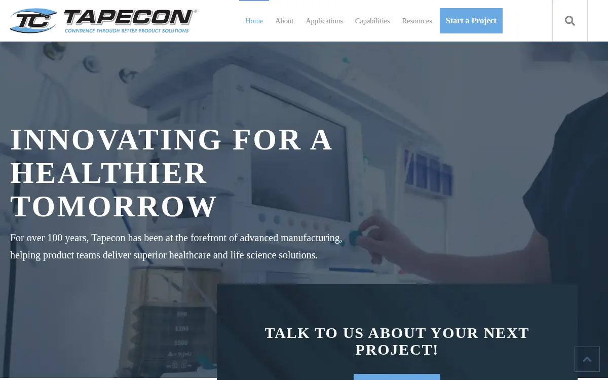 Homepage of Tapecon, INC.