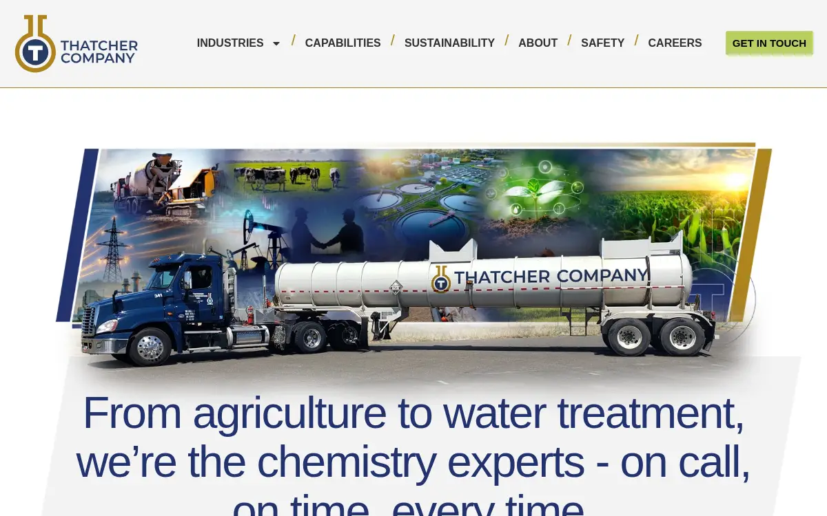 Homepage of Thatcher Company of Nevada, INC.