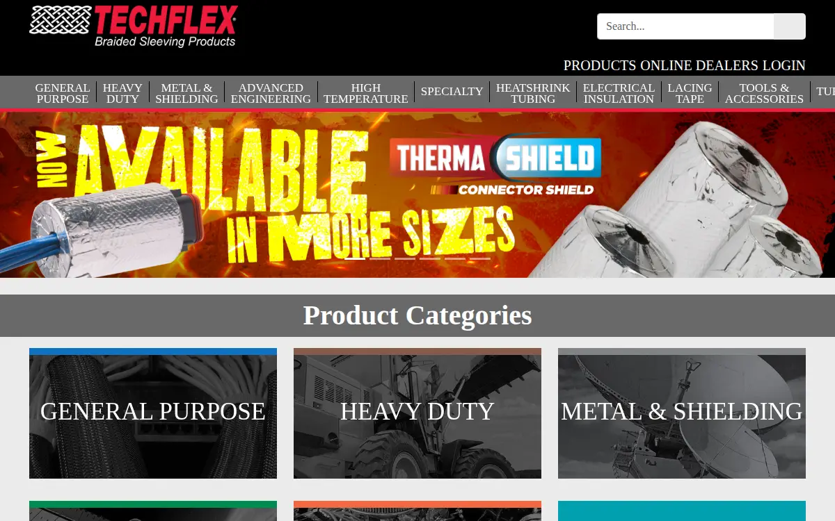 Homepage of Techflex INC