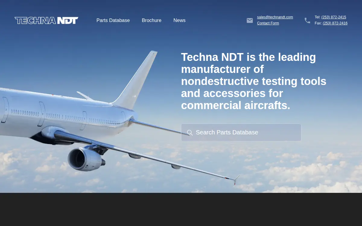 Homepage of Techna Ndt LLC
