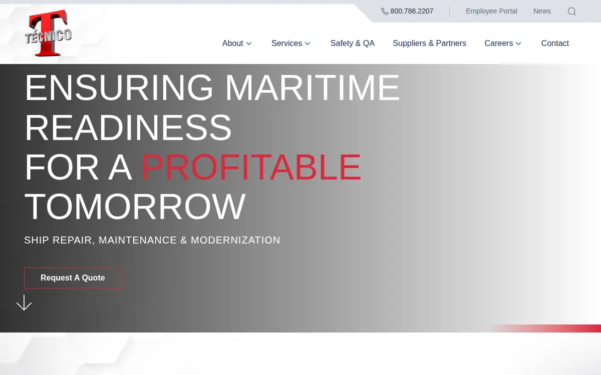 Homepage of Tecnico Corporation
