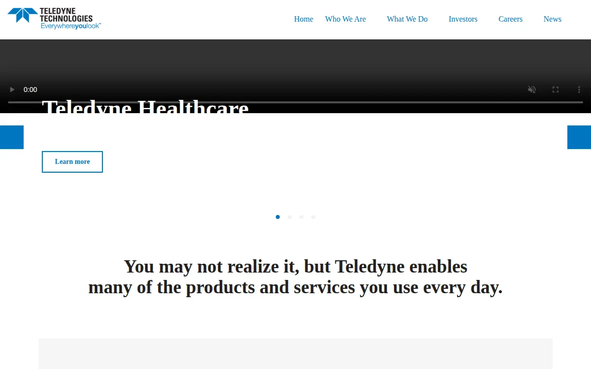 Homepage of Teledyne Defense Electronics, LLC