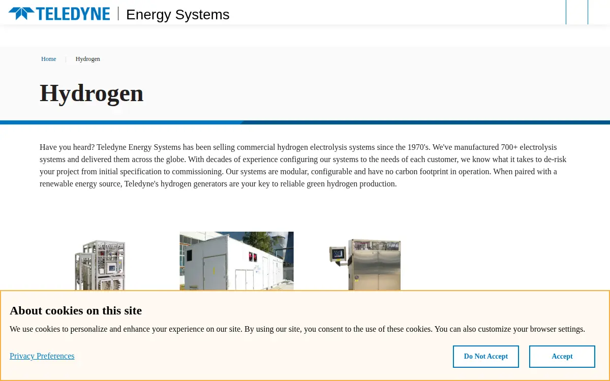 Homepage of Teledyne Energy Systems, INC