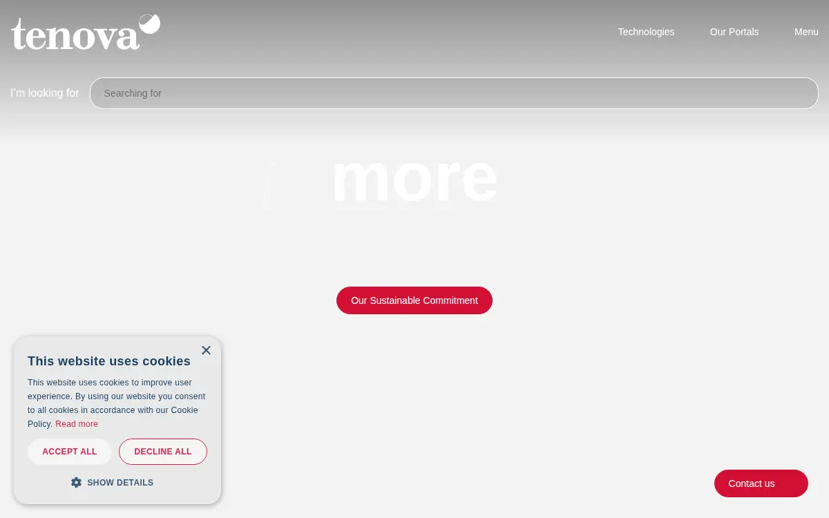 Homepage of Tenova INC