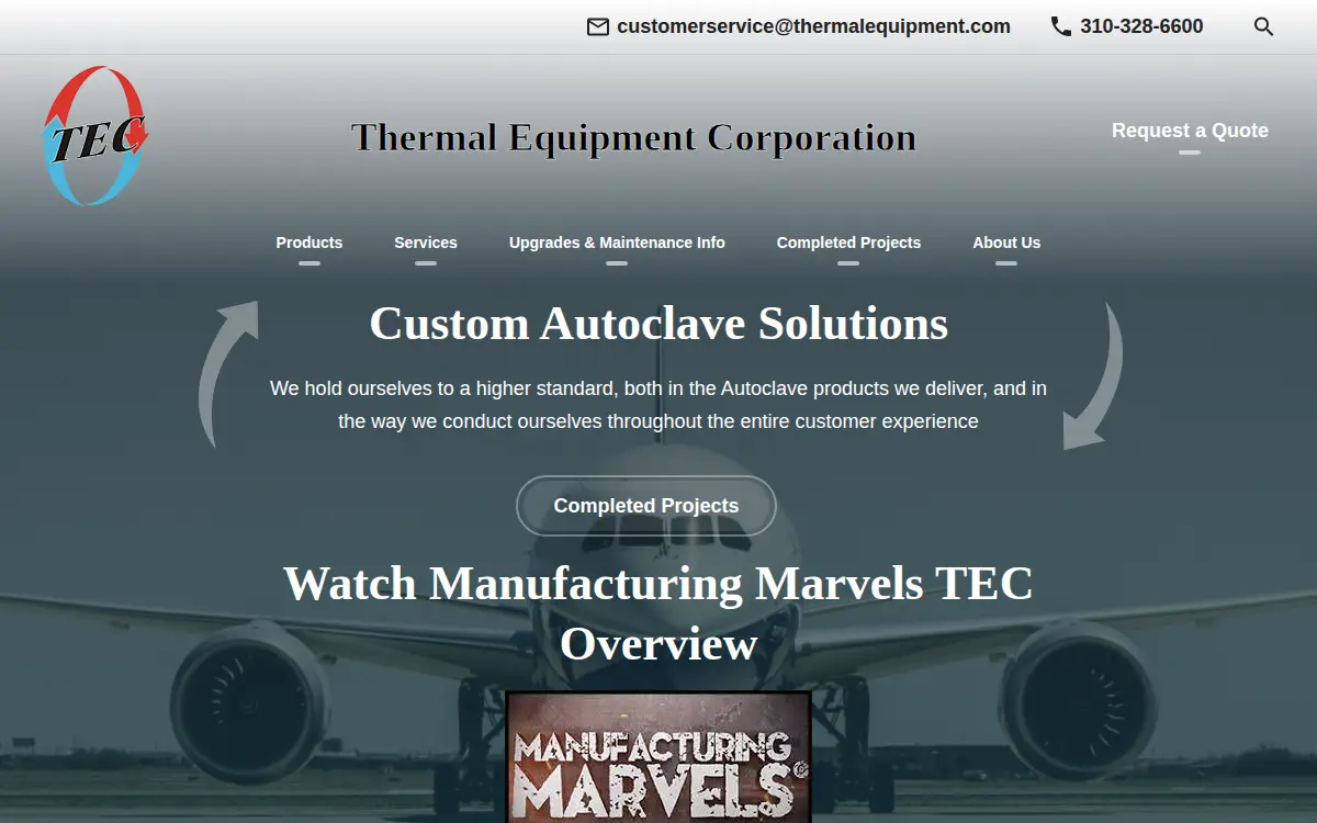 Homepage of Thermal Equipment Corporation