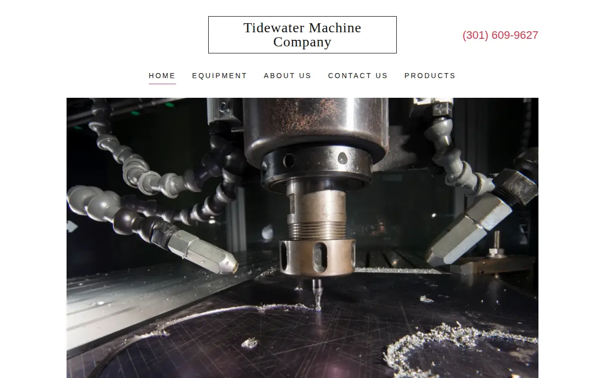 Homepage of Tidewater Machine Company