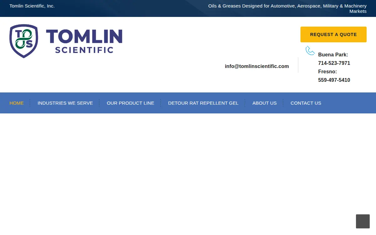 Homepage of Tomlin Scientific, INC.