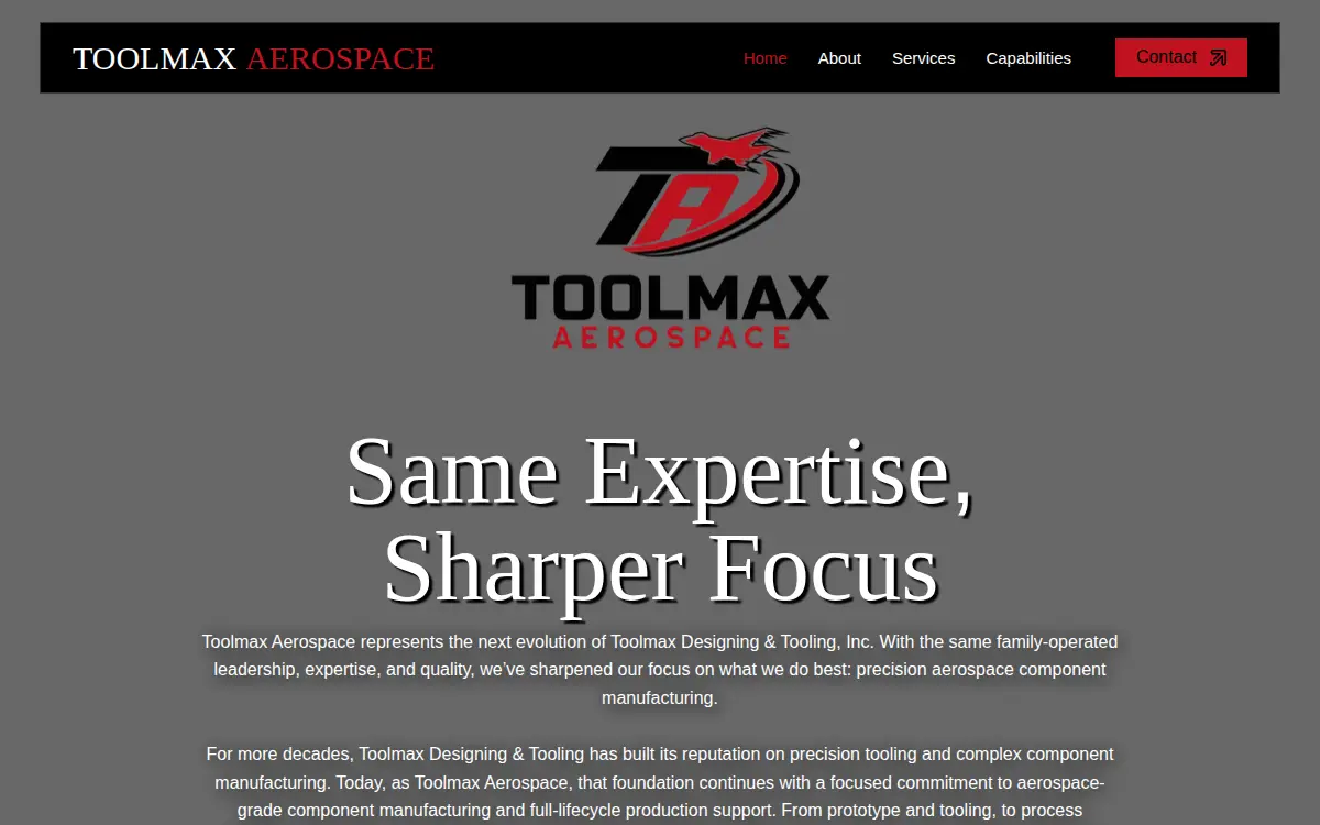 Homepage of Toolmax Designing & Tooling, INC.