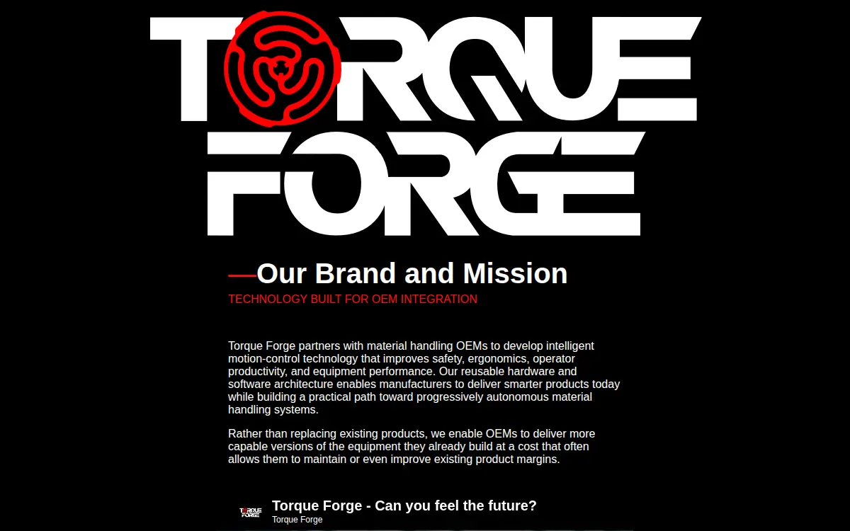 Homepage of Torque Forge INC