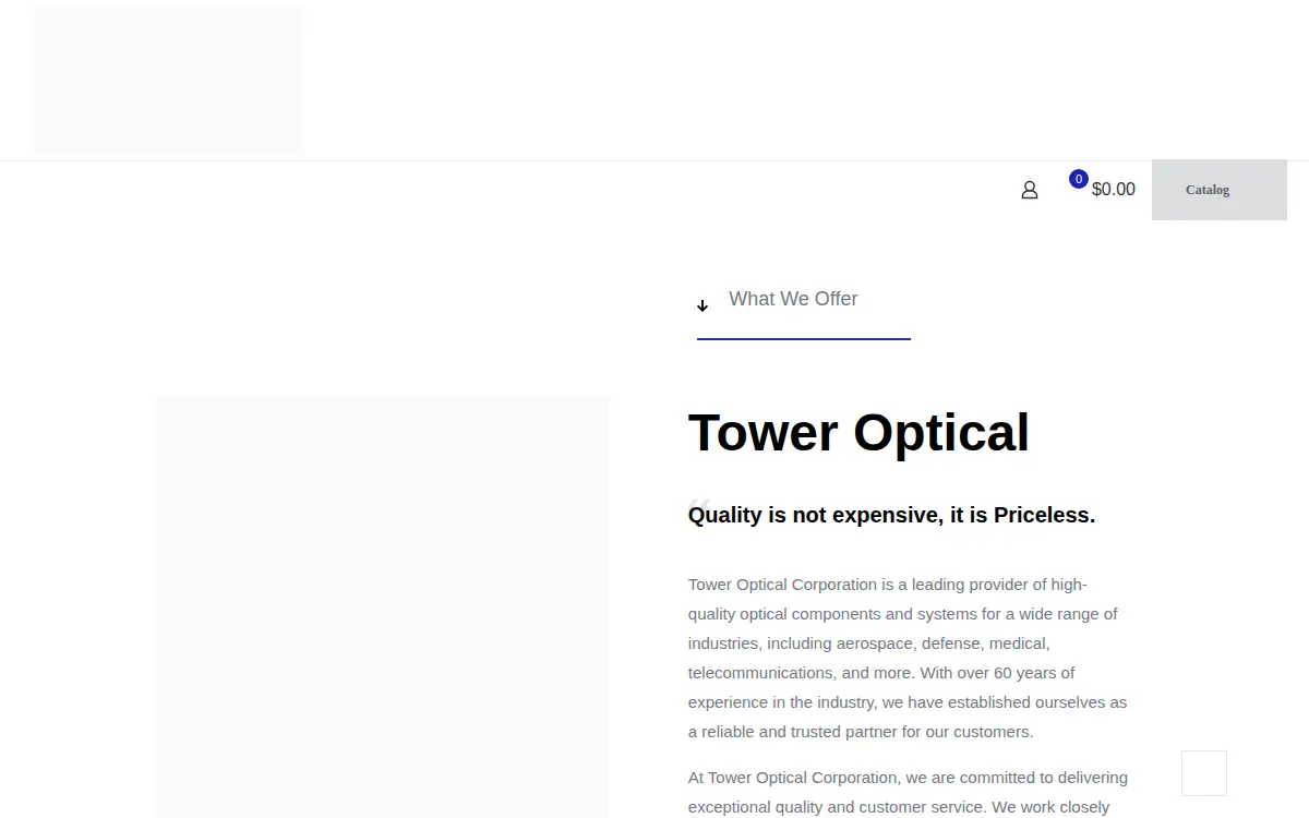 Homepage of Tower Optical CORP