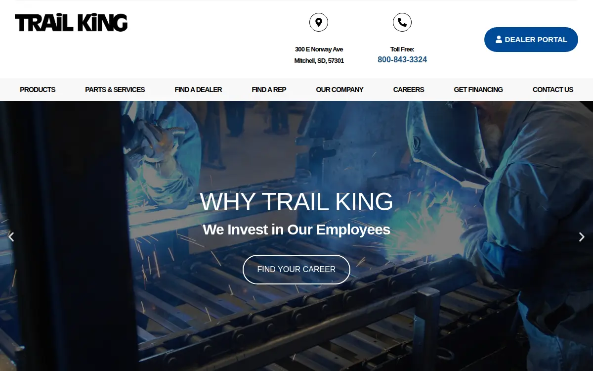 Homepage of Trail King Industries, INC