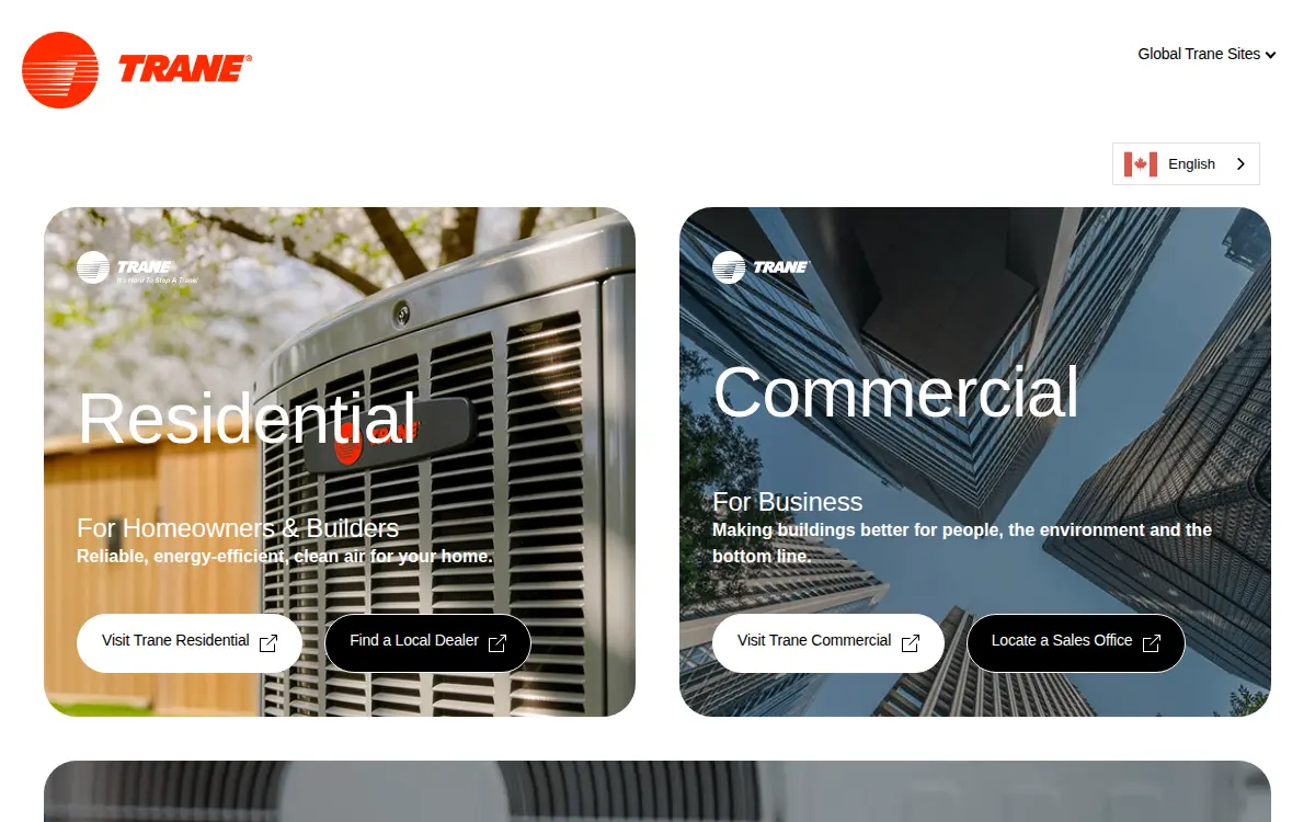 Homepage of Trane U.s. INC.