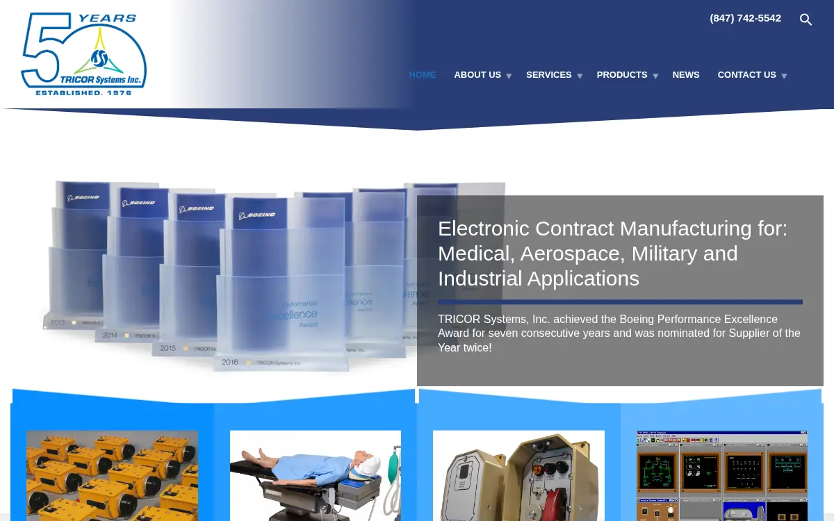Homepage of Tricor Systems INC
