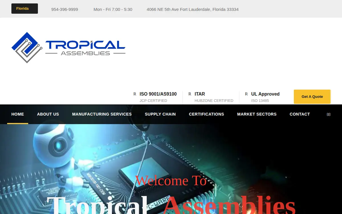 Homepage of Tropical Assemblies, INC.