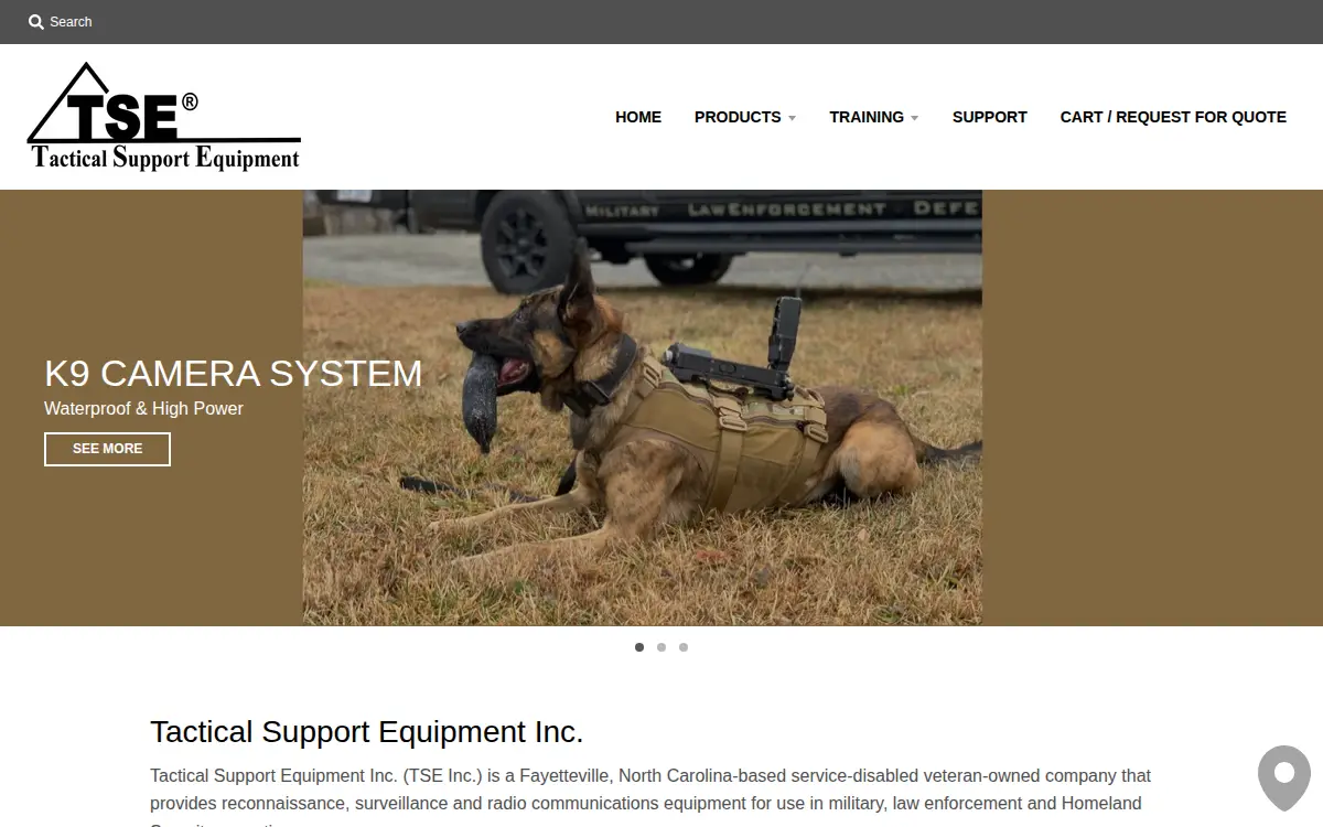 Homepage of Tactical Support Equipment, INC