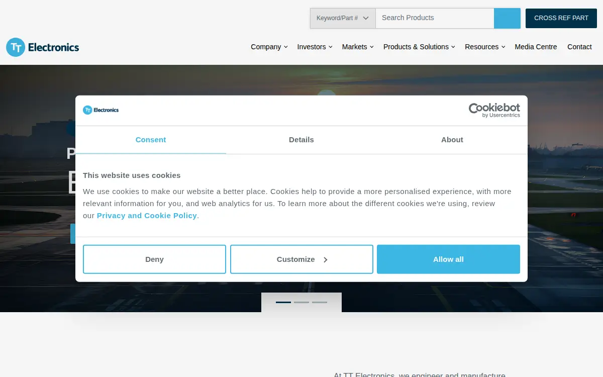 Homepage of Optek Technology, INC