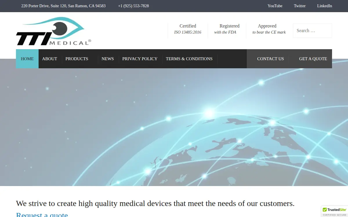 Homepage of Transamerican Technologies International