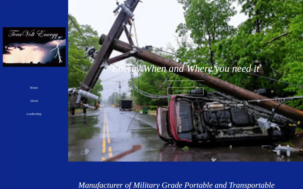 Homepage of Teravolt Energy INC