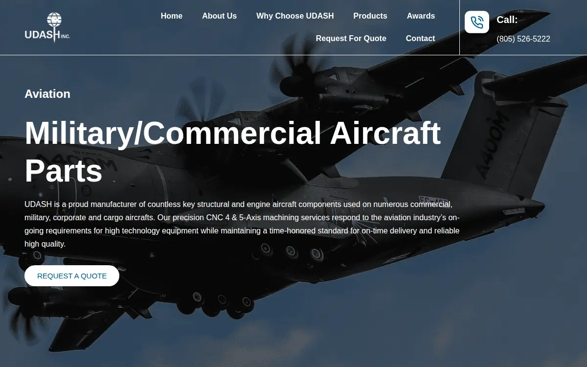 Homepage of Udash Corporation
