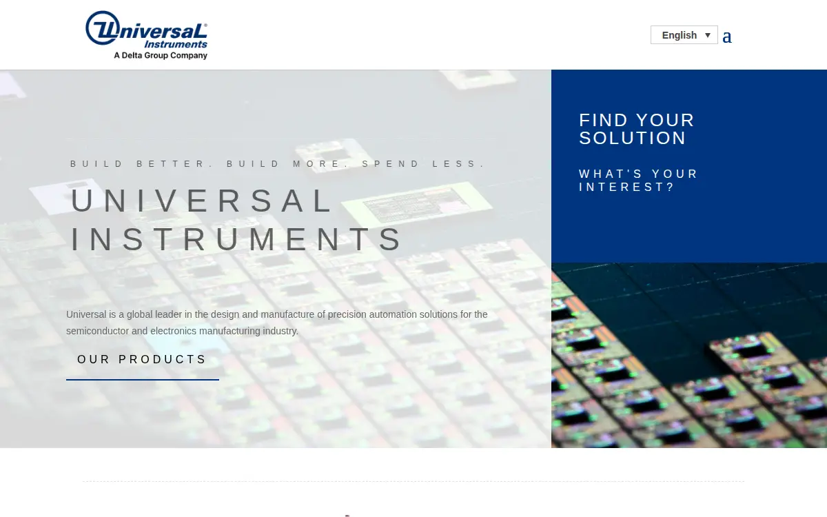Homepage of Universal Instruments Corporation