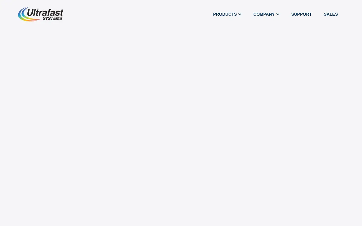 Homepage of Ultrafast Systems LLC