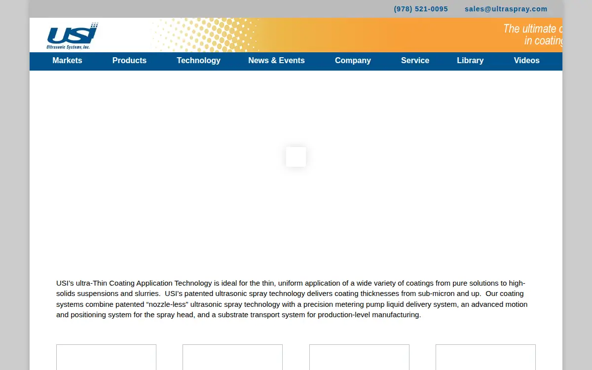Homepage of Ultrasonic Systems INC