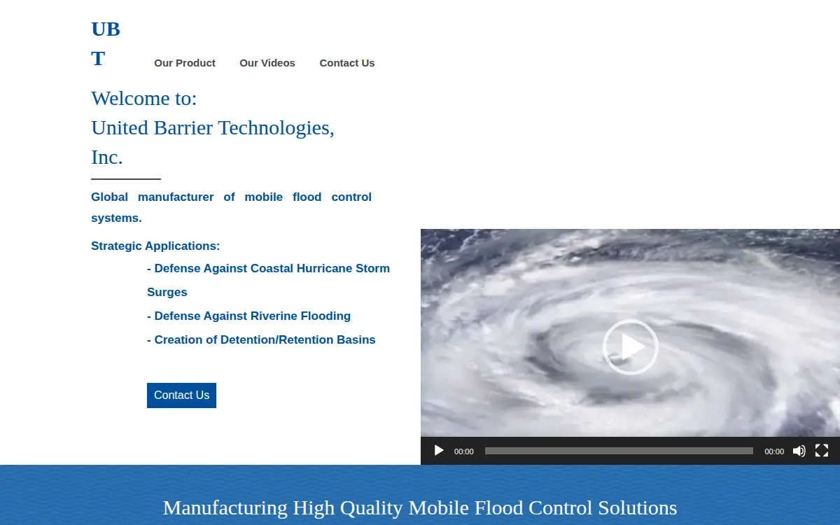 Homepage of United Barrier Technologies INC