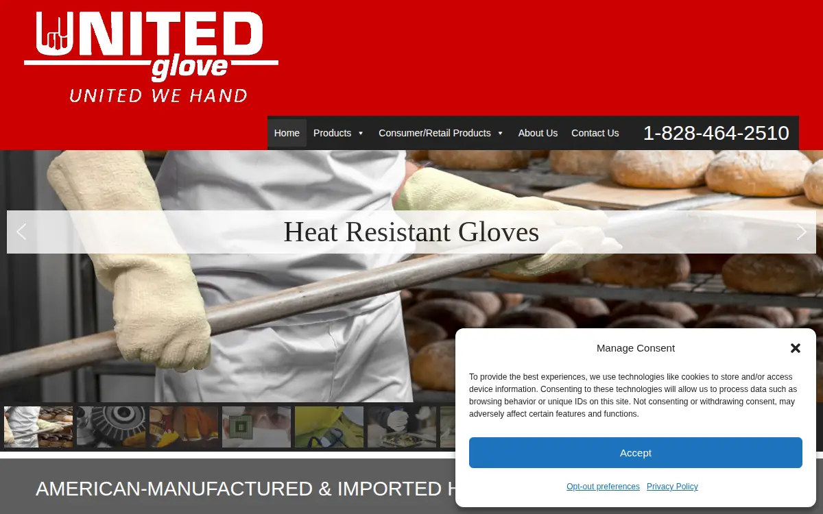 Homepage of United Glove INC