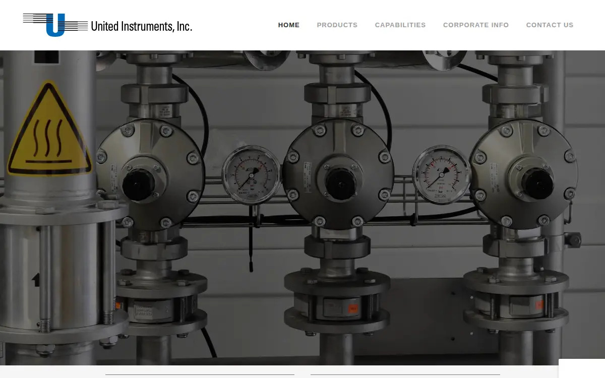 Homepage of United Instruments, INC