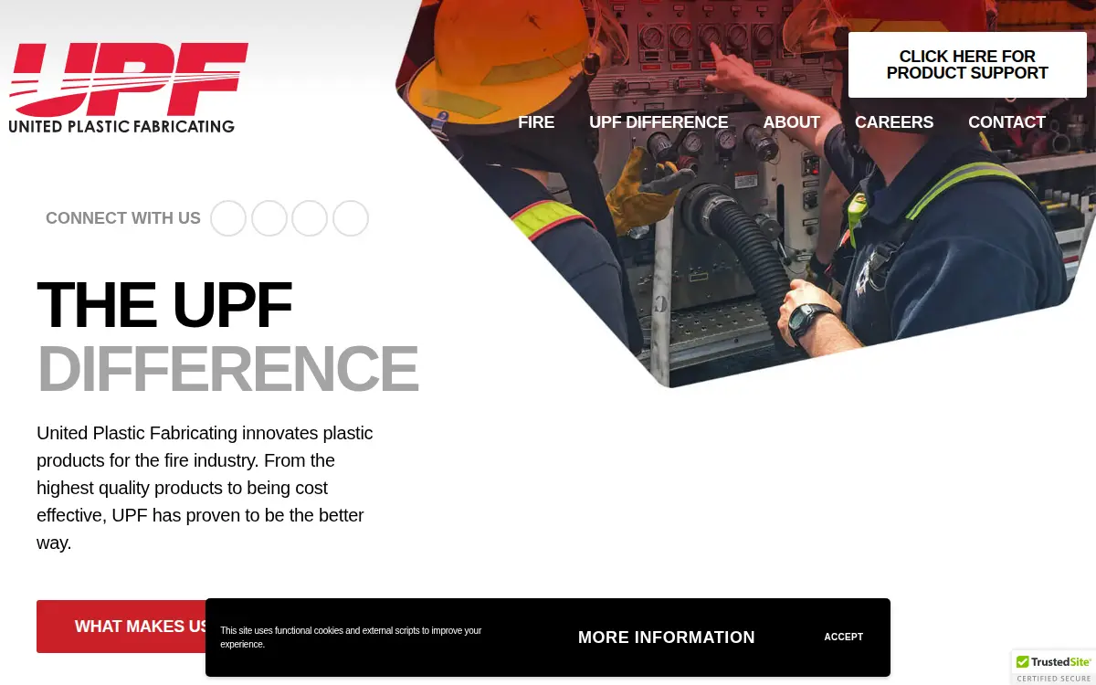 Homepage of United Plastic Fabricating, INC.