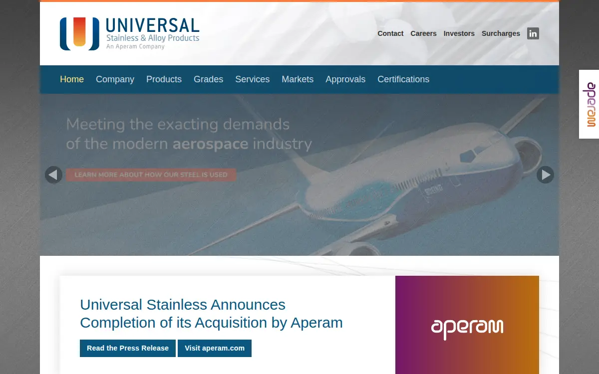 Homepage of Dunkirk Specialty Steel LLC