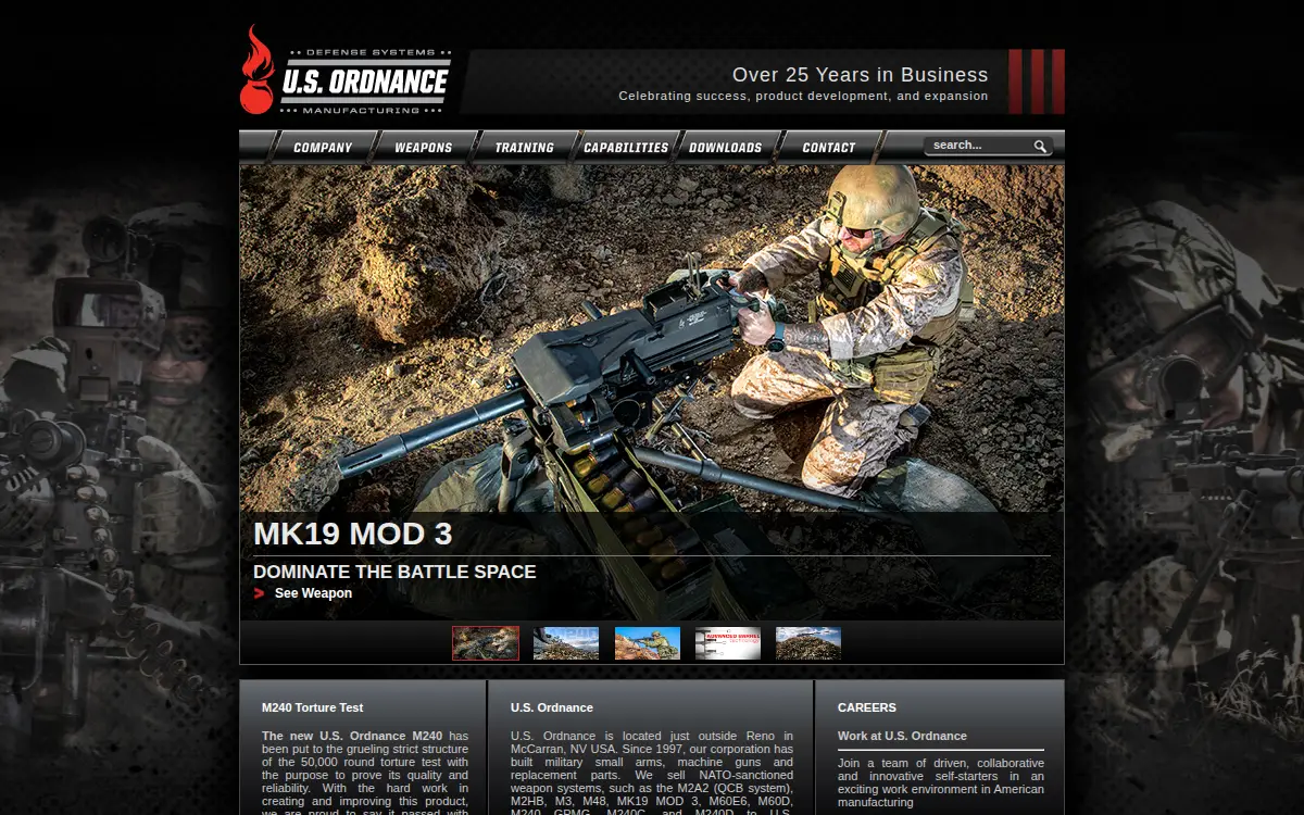 Homepage of U.s. Ordnance