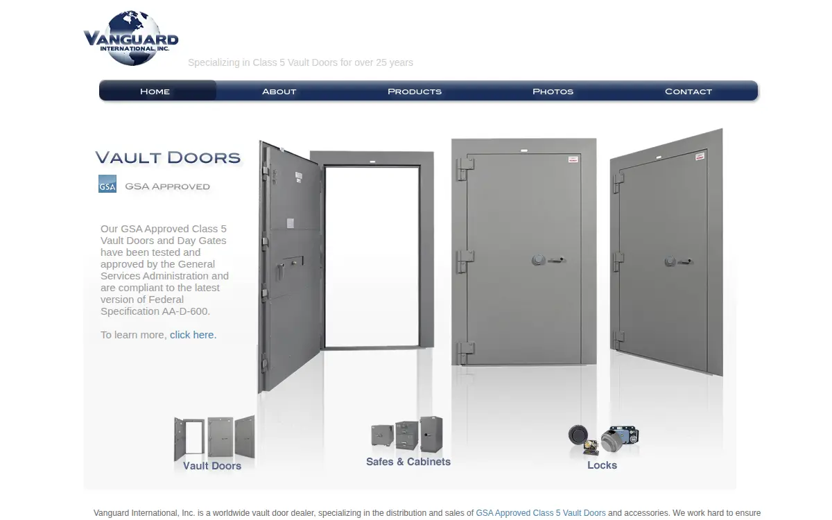 Homepage of Vanguard International INC