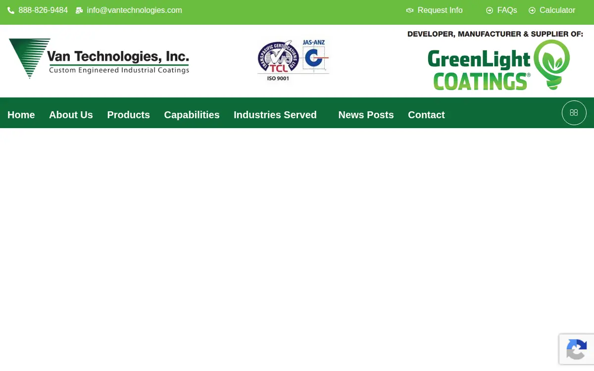 Homepage of Van Technologies, INC.