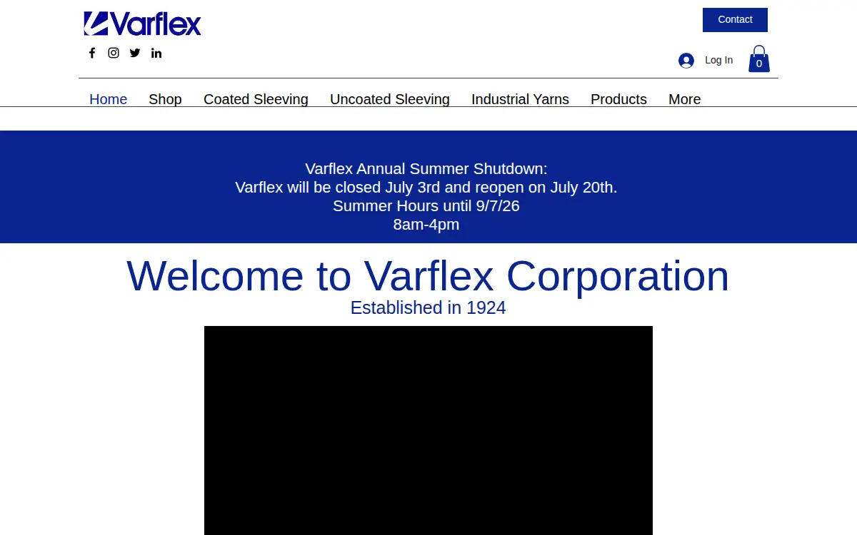 Homepage of Varflex Corporation