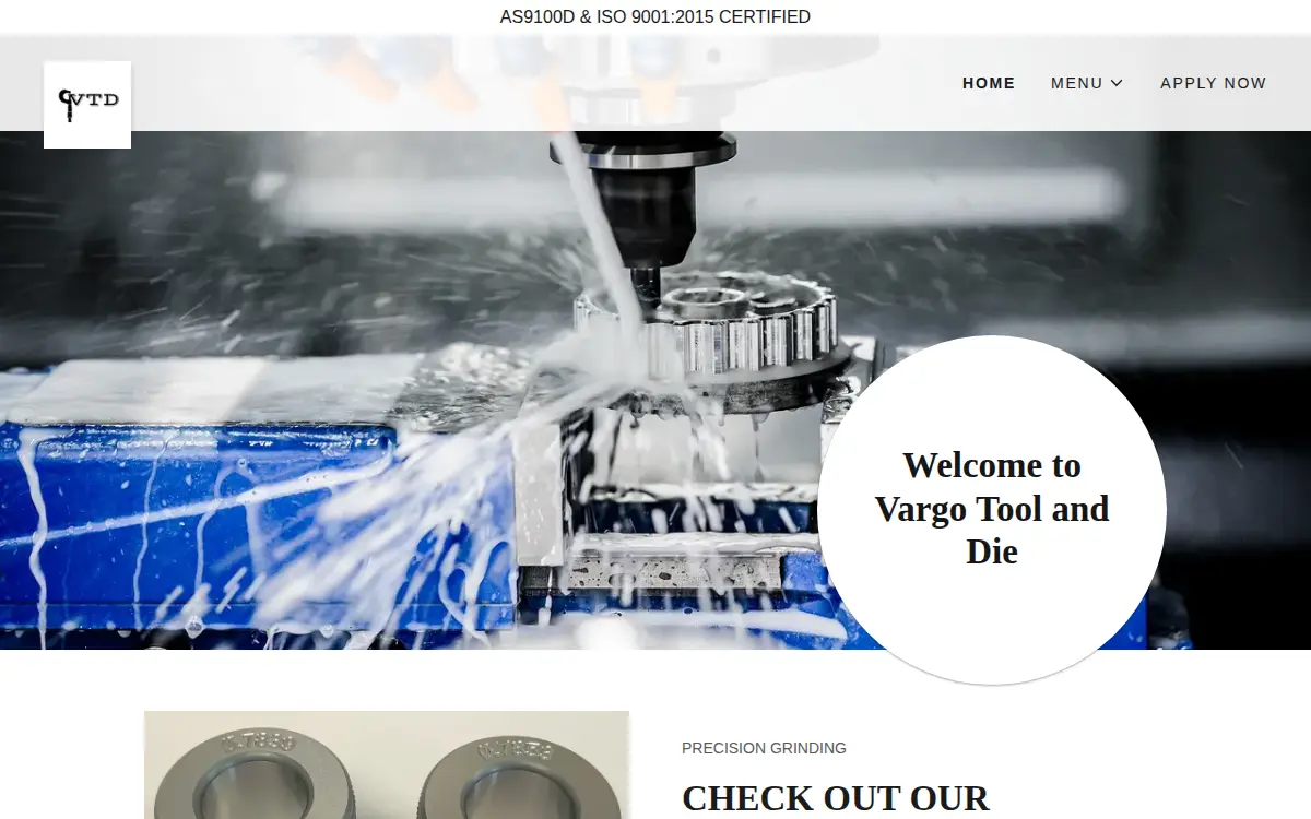 Homepage of Vargo Tool & Die INC