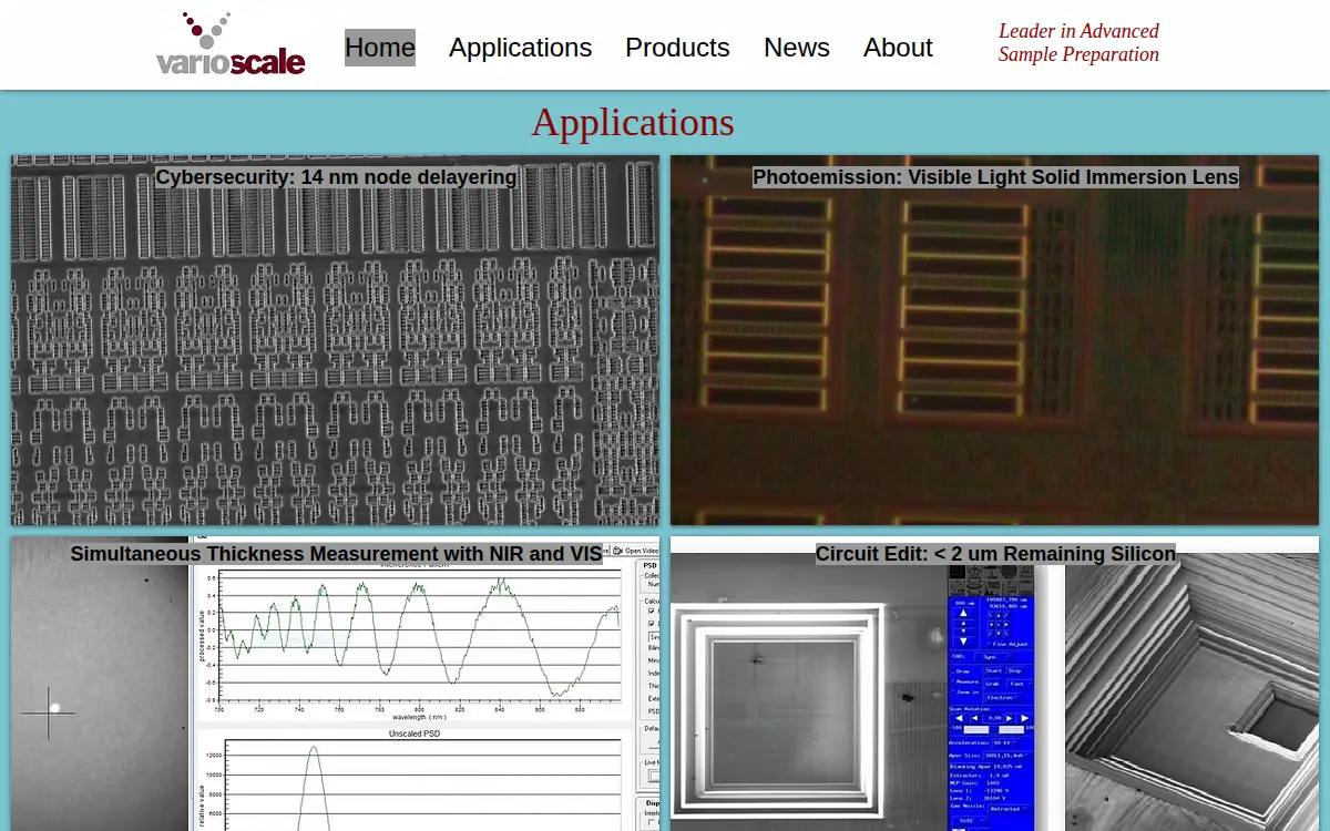 Homepage of Varioscale, INC