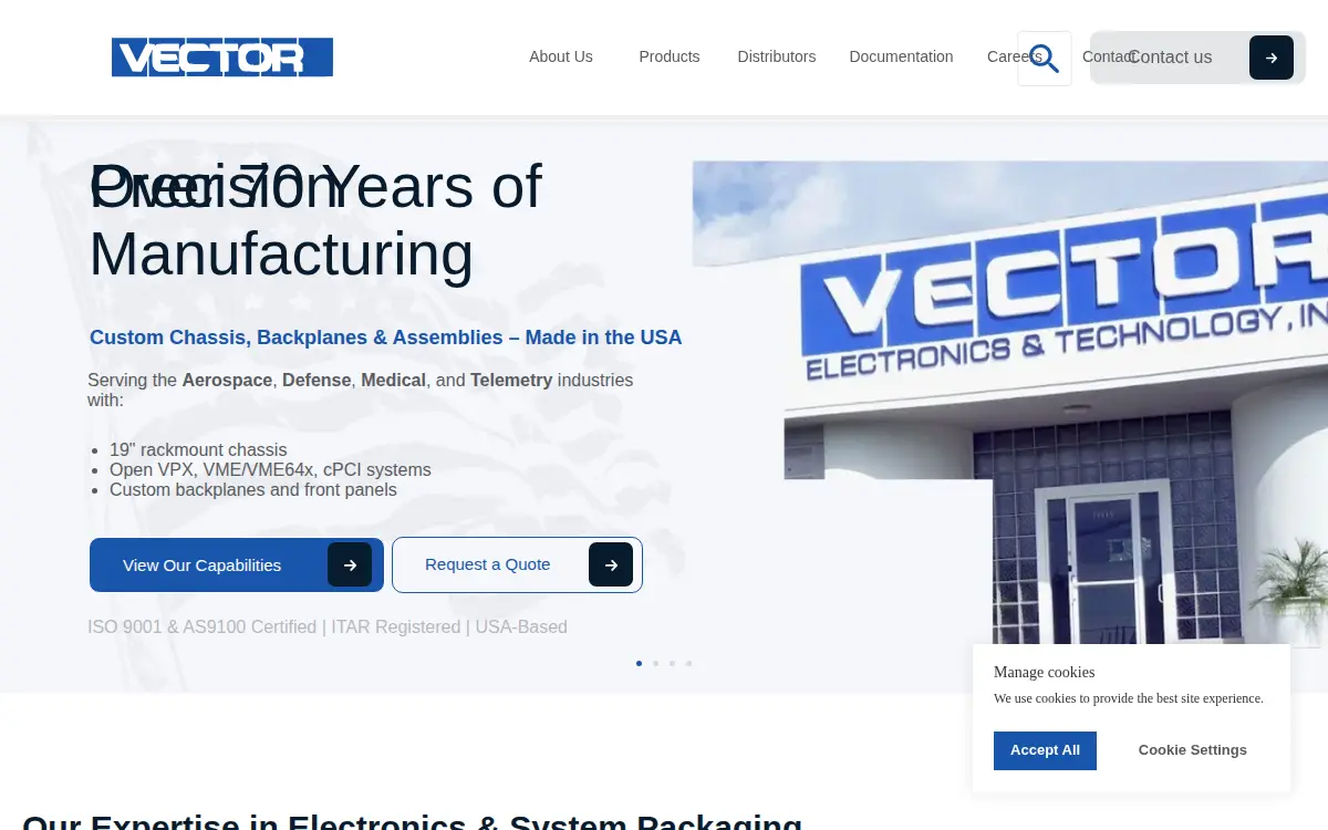 Homepage of Vector Electronics & Technology INC
