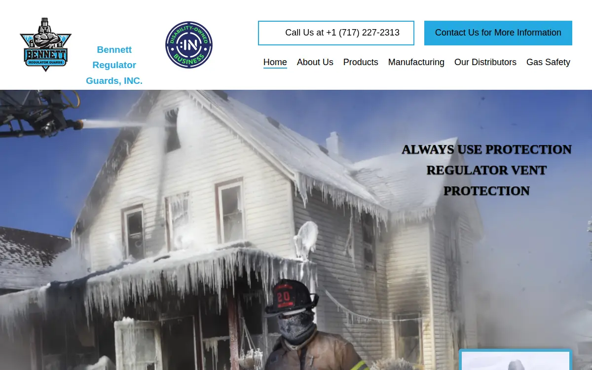 Homepage of Bennett Regulator Guards INC