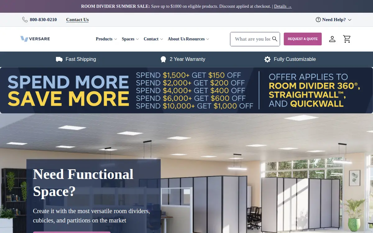 Homepage of Versare Solutions, LLC