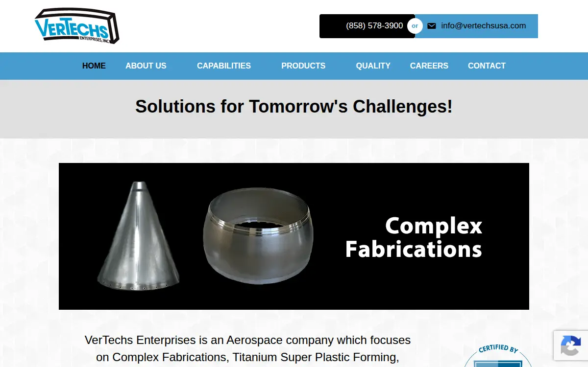 Homepage of Vertechs Enterprises, INC.