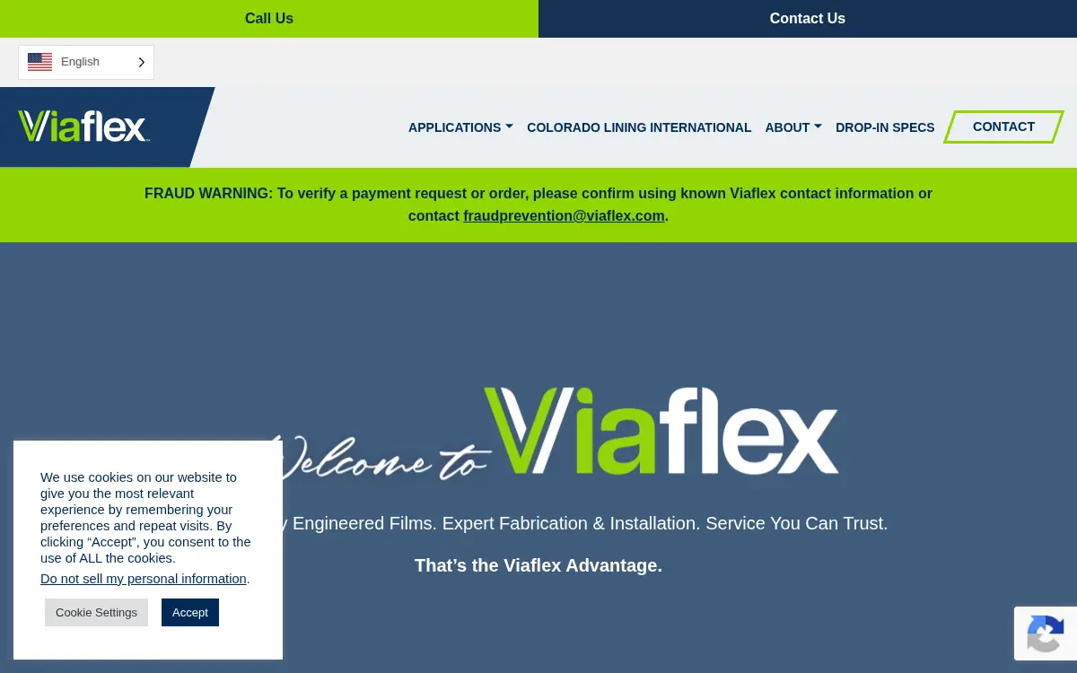 Homepage of Viaflex