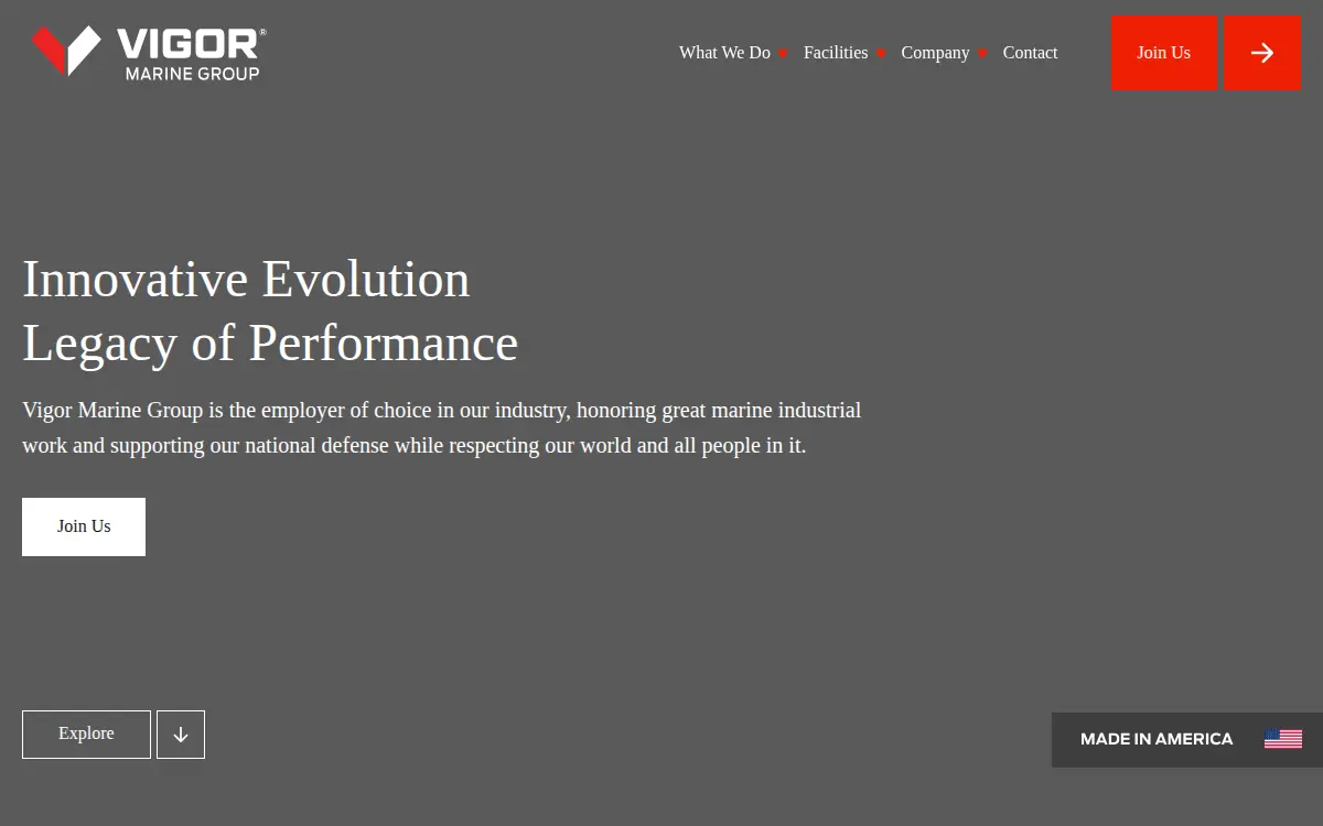 Homepage of Vigor Shipyards, LLC