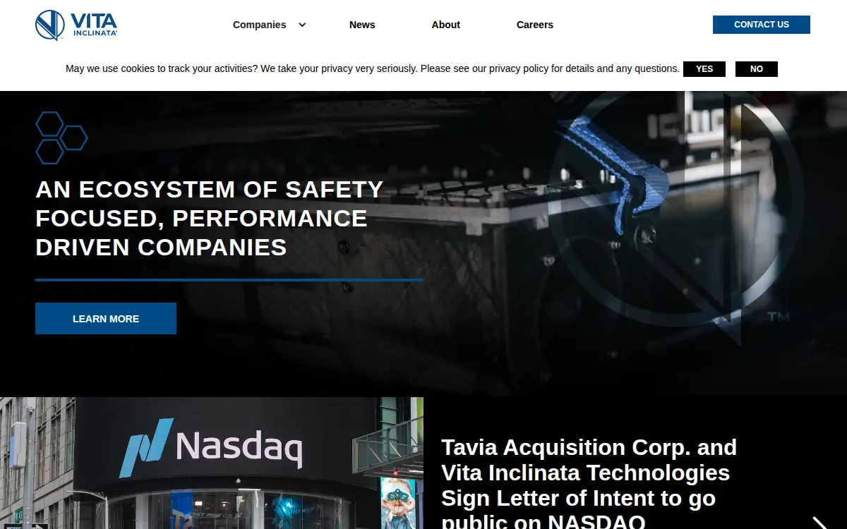 Homepage of Vita Inclinata Technologies INC