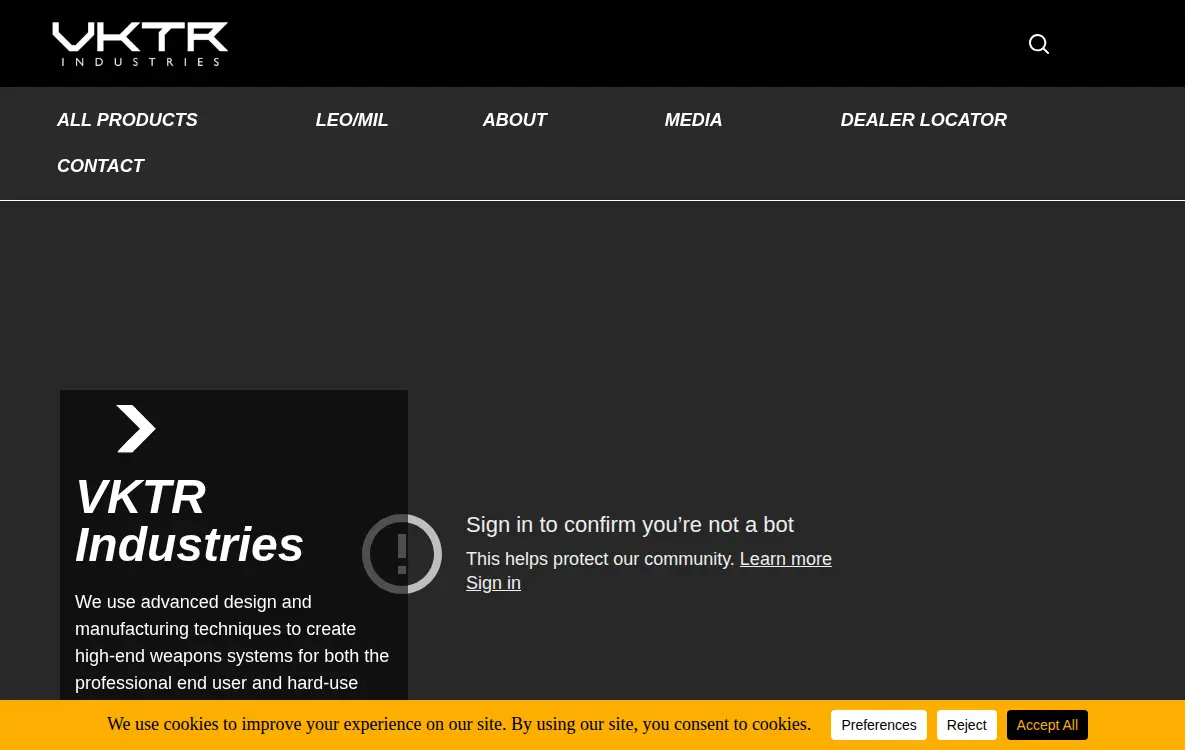 Homepage of Vktr, LLC